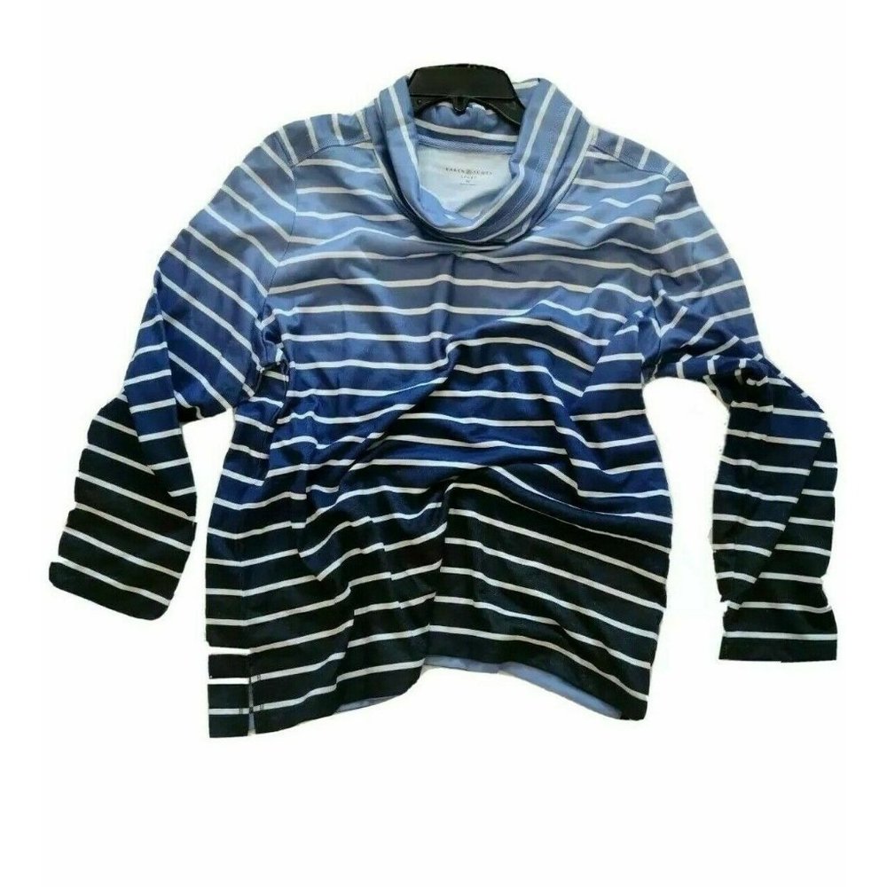 KAREN SCOTT LS Spaced Dyed Funnel NK Top Size XL